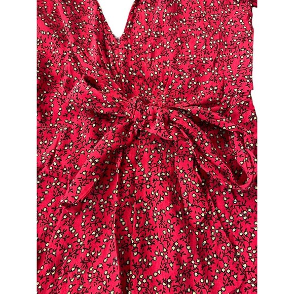 Free People Red Wrap Clara Dress Size M - Picture 4 of 11